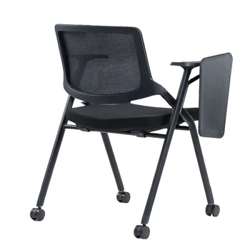Складной офисный стул, Вращающийся стул со спинкой, простая и современная мебель с переносным блоком Wordpad