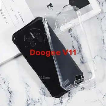 Мягкий Черный Чехол из ТПУ Для Doogee V11 5G Case Силиконовый Ультратонкий Прозрачный Полный Протектор Камеры Для Задней крышки Doogee V11 V 11