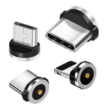 Магнитные наконечники Универсальны для круглого магнитного кабеля Micro USB Type C Запасные части для магнитов Мобильный телефон Пылезащитный штекер Адаптер