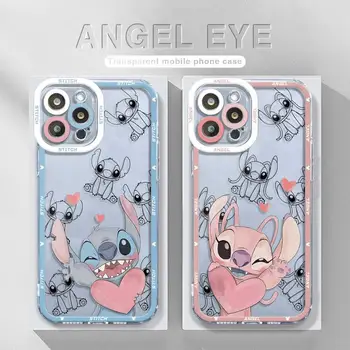 Прозрачный чехол для телефона Angel And Stitch 14 13 12 11 Pro Max Mini XR XS Max X XS 7 8 6 6S Plus SE 2022 Angel Eyess