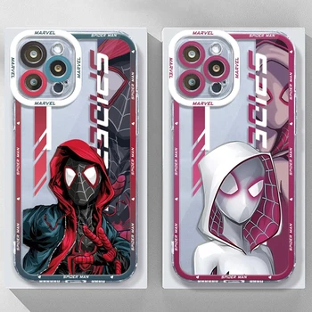 Чехол для телефона с рисунком Человека-паука Marvel для iPhone 14 Pro Max 13 12 11 8 SE Mini 7 Plus XS X XR 6s Soft 11pro Clear Tpu 14pro