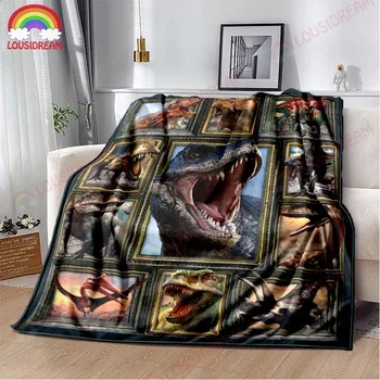 Одеяло с динозавром Для мальчиков, Фланелевое флисовое одеяло с древним животным, Одеяла с драконом для дивана, спальни, гостиной