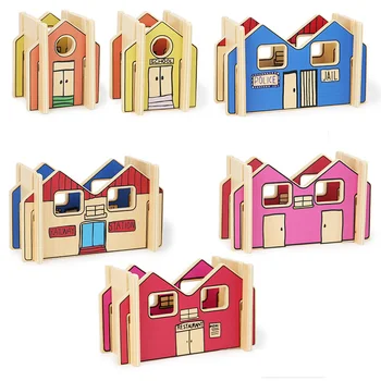 Игра Waldorf Houses Деревянная Деревня, строительный городок, Строительные блоки, набор 3D архитектурных головоломок для детей
