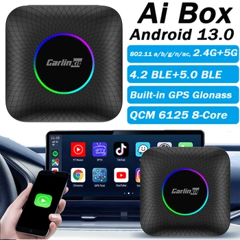 CarlinKit CarPlay Car Ai Box Plus Android 13 8 + 128 ГБ/4 + 64 ГБ QCM6125 8-Ядерный Android Auto Wireless CarPlay Для VW Audi Kia Fiat