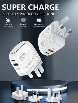 USB-зарядное устройство со светодиодным цифровым дисплеем PD 30 Вт, быстрая зарядка для iPhone, Xiaomi, быстрая зарядка зарядных устройств для мобильных телефонов