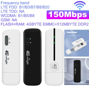 150 Мбит / с 4G WiFi Донгл USB-модем со слотом для SIM-карты, беспроводной маршрутизатор 4G, адаптер Wi-Fi для мобильной точки доступа с широким охватом, версия для Азии / ЕС