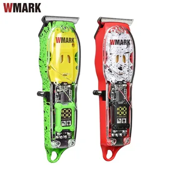 WMARK NG-508/NG-509 Прозрачный триммер для деталей стиля Профессиональная перезаряжаемая машинка для стрижки 6500 об/мин со светодиодной индикацией заряда батареи