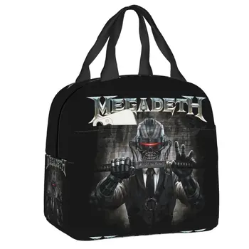 Утепленная сумка для ланча рок-группы Megadeth для пикника на природе Rust In Peace Sword, водонепроницаемый термоохладитель, коробка для бенто для женщин и детей