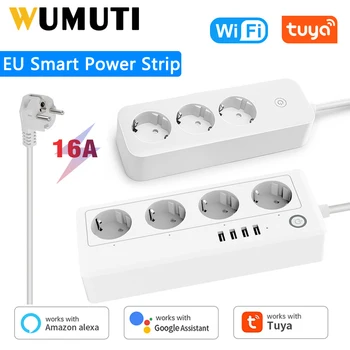 Tuya Wifi Smart Power Strip Стандарт ЕС с/без USB-портов Корейский сетевой фильтр Tuya Smart Life Через Alexa Google Home