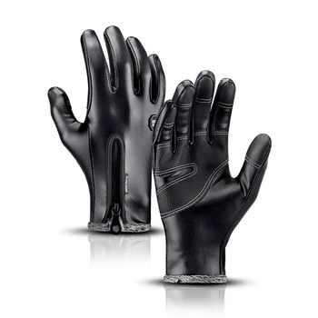 Новые перчатки для вождения с сенсорным экраном Мужские Женские Перчатки из искусственной кожи Зимние Толстые теплые перчатки с флисовой подкладкой Зимние Велосипедные перчатки