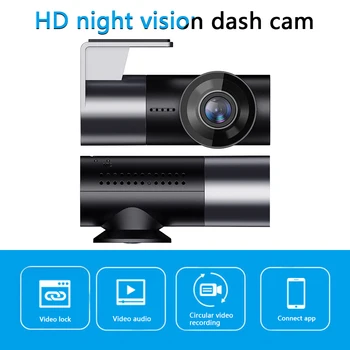 Видеорегистратор HD, видеорегистратор для вождения автомобиля, голосовое управление, автоматическая видеокамера, ночное видение, широкоугольный встроенный динамик на 170 градусов