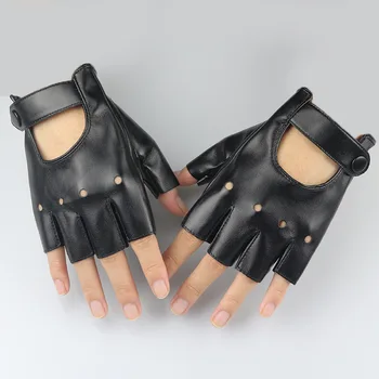 Кожаные перчатки для пар, танец Лолиты с половинным вырезом, готический Саборо, весенне-осенние короткие перчатки