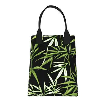 Фон с бамбуком, большая модная сумка для покупок с ручками, многоразовая хозяйственная сумка из прочной винтажной хлопчатобумажной ткани
