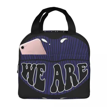 WE ARE Lips Термоизолированная сумка для ланча, изолированная сумка для бенто, Многоразовая сумка для бенто, сумка-холодильник, ланч-бокс для пляжных мальчиков и девочек