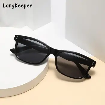 Long Keeper 2023, Винтажные Ретро Модные Квадратные солнцезащитные очки, женские Леопардовые прямоугольные солнцезащитные очки для женщин, оттенки с антибликовым покрытием Uv400