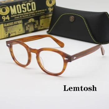 Оптическая оправа для очков Мужчины Женщины Johnny Depp LEMTOSH Винтажные очки Компьютерная Ацетатная оправа для очков для мужчин с прозрачными линзами