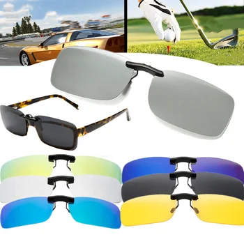 Солнцезащитные очки с откидной клипсой без оправы, мужские солнцезащитные очки для вождения, поляризованное зеркало UV400, синие линзы, очки для рыбалки, унисекс, велосипедные очки с клипсой