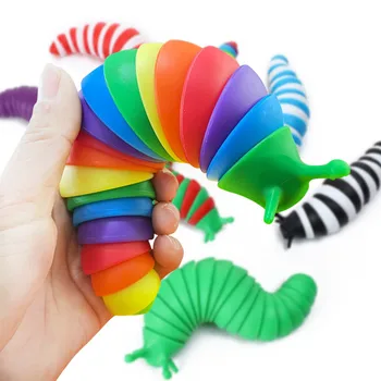 2022 Игрушка Fat Brain Slug Шарнирно Сочлененная Гибкая 3D игрушка-слизняк-непоседа для всех возрастов, успокаивающие сенсорные игрушки для детей Aldult1