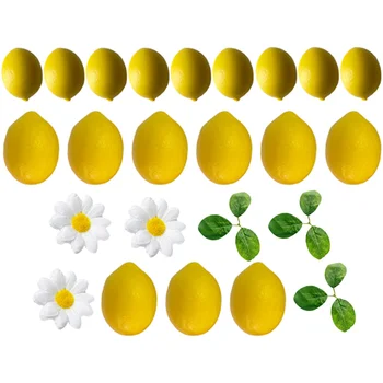 Набор реалистичного лимонного реквизита для фотосессии, искусственные лимоны, имитация искусственного желтого декора