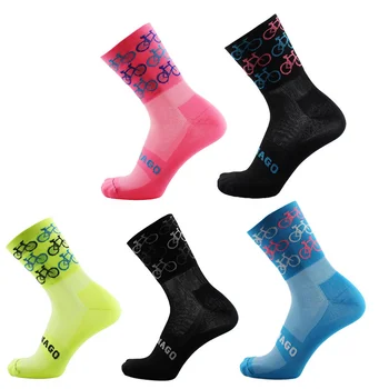 Унисекс Дышащие быстросохнущие нейлоновые носки для езды на велосипеде, спортивные носки, баскетбольные футбольные носки для мужчин и женщин S26
