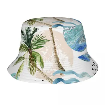 Новые модные широкополые кепки Рыбацкие кепки для женщин и мужчин Gorras Summer Palm Tree в геометрическом стиле 80-90-х годов
