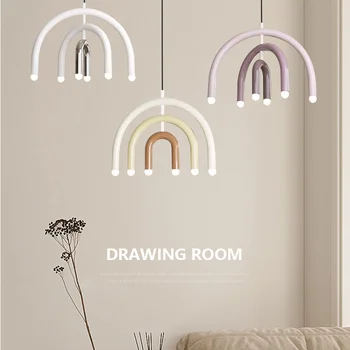 Подвесной светильник Rainbow Lamp для спальни, дизайнерский смысл, лампа для главной спальни, простой современный подвесной светильник в кремовом стиле для детской комнаты