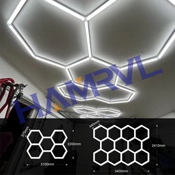 Honeycomb Led Light Гаражный Светильник С Шестигранной Светодиодной лампой 110V-240V Led Tube Потолочное Освещение Для Ремонта Кузова Автомобиля Led Мастерская