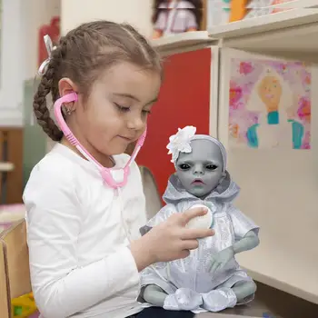 Голубая Возрожденная Кукла-Инопланетянин, Готовая Мягкая игрушка с одеждой, Рождественские подарки