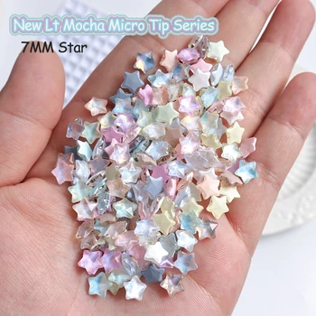 Mocha Microtip 7MM Star Glass Crystal Mix Color Nail Art Rhinestone 30/100шт Маникюр своими руками с блестящим бриллиантом