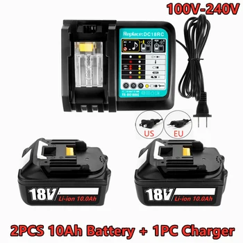 100% Новая Аккумуляторная Батарея BL1860 18 V 10000 mAh Литий-ионная для Makita 18v Battery BL1840 BL1850 BL1830 BL1860B LXT + Зарядное устройство