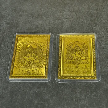 Huang Caishen Латунная Золотая карточка Дизайн пластикового уплотнения Медная карточка Будда