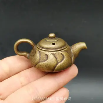 Коллекция антиквариата Разное Старинный желтый чайник с мини-ручкой из меди с чистым пламенем