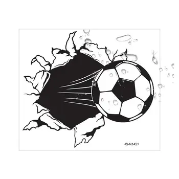 3D футбольные наклейки на стену 3D футбольные рисунки на стене Украшают водонепроницаемый спортивный футбольный декор для игровой комнаты, спальни для мальчиков и