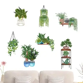 Наклейка на стену с садовыми растениями Съемные 3D наклейки на стену Наклейки с растениями Плакат домашнего декора для гостиной ванной кухни прохода