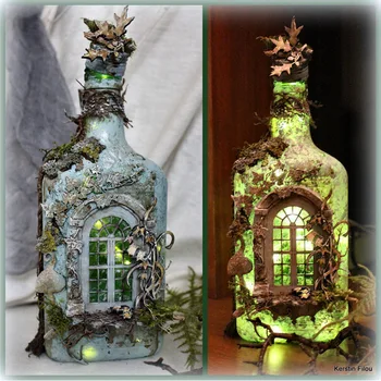 Таинственный Призрачный Замок Лес Светящаяся Креативная Бутылка вина Украшения для домашнего садоводства Изделия из смолы