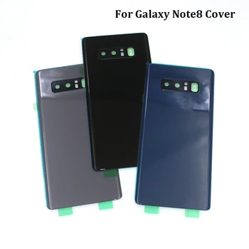 Для Samsung Galaxy Note 8 N8 N950U N950F Стеклянная Задняя Крышка Батарейного Отсека Задняя Дверная Панель Note8 Корпус Чехол С Объективом Камеры + Логотип