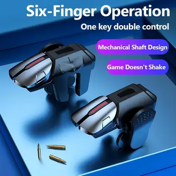игровой контроллер с 2 6 пальцами, кнопка запуска прицельной стрельбы для PUBG Mobile