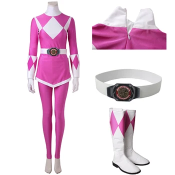 Взрослый Костюм супергероя Ptera Ranger для Косплея Мэй Цюрангер, Розовый наряд, Необычный костюм на Хэллоуин, Карнавал, Высококачественное Боди