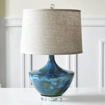 Синяя настольная лампа прикроватная лампа для спальни творческая личность простой романтический теплый свет настольная лампа для гостиной с дистанционной регулировкой яркости