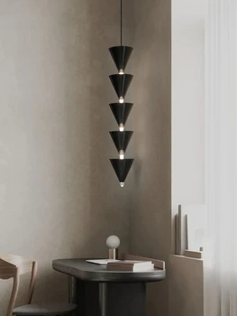 Креативный Минималистичный Подвесной светильник с алюминиевым Рожком, светодиодный Подвесной светильник, Модный Дизайн спальни, Фоновая стена, Внутреннее освещение.