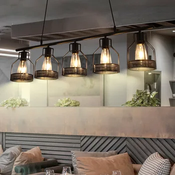 Ресторанная люстра в винтажном индустриальном стиле American Creative Table Bar Cafe Декоративная лампа E27 Внутреннее освещение
