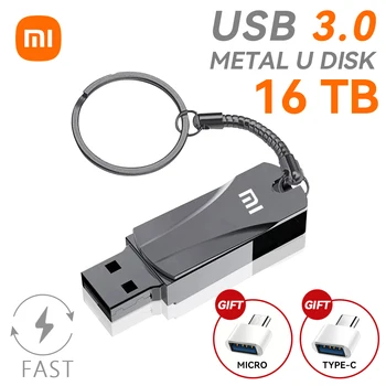 Новый высокоскоростной флеш-накопитель XIAOMI USB 3.1, 2 ТБ, 16 ТБ, металлический водонепроницаемый USB-накопитель Type-C для компьютерных устройств хранения данных