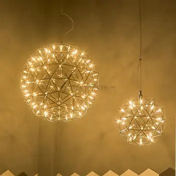 Подвесной светильник Spark ball, фейерверк, современные круглые подвесные светильники из нержавеющей стали, декор магазина одежды в отеле, торгового центра, светодиодное освещение в помещении