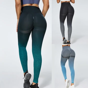 2023 Новые Энергетические леггинсы градиентного цвета, женские леггинсы для тренировок, фитнеса, бега трусцой, спортивных колготок, эластичной спортивной одежды, штанов для йоги