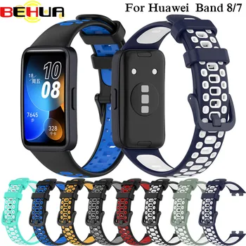 Ремешок Для Часов BEHUA Для Huawei Band 7 Smartwatch Сменный Силиконовый Браслет Для Huawei Band 8 Ремешки Для Ремня Аксессуары Для Ремешков Для Часов