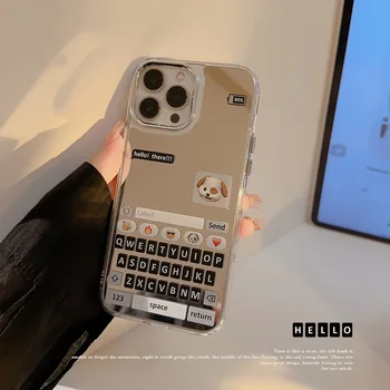 Ins Гальванический зеркальный чехол для телефона с гальваническим покрытием для iPhone 11 12 13 14promax мультяшный силиконовый чехол в простом стиле для телефона Soft Shell