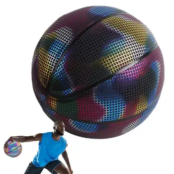 Голограмма баскетбольного мяча Размером 7 для ночной игры, баскетбольная голограмма, светящийся баскетбольный мяч для ночной игры, отличное сцепление и