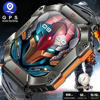 2023 Новый компас 650 мАч Bluetooth Вызов Смарт-часы GPS Частота сердечных сокращений Кровяное давление Кислородные часы для занятий спортом Фитнес-смарт-часы