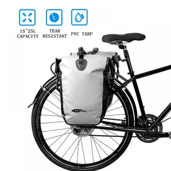 Велосипедная сумка Большой емкости, сумка на заднюю полку, водонепроницаемая двойная седельная сумка из пвх 500D, Сумка для велоспорта, Аксессуары для велосипедов, Седельные сумки