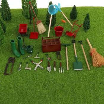 25x Миниатюрные садовые инструменты Садовые инструменты Миниатюрный Кукольный домик Садовые инструменты для